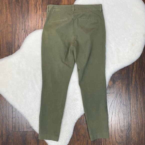 Old Navy Pixie Pants 4 Olive Green High-Rise Skinny Ankle Stretch Cotton Twill - Picture 4 of 11